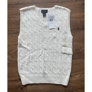 Polo Ralph Lauren Boys Size 7 Size Cable Knit Sweater Vest BRAND NEW